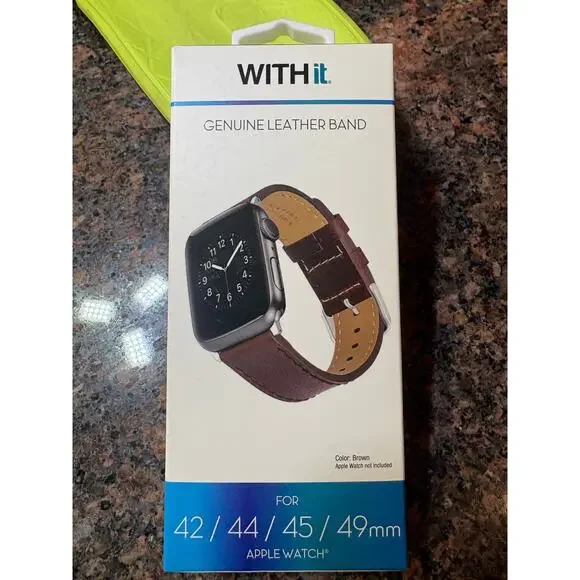 Brown Leather Watch Band for Apple Watch 42/44/45/49mm NIB - Picture 7 of 7